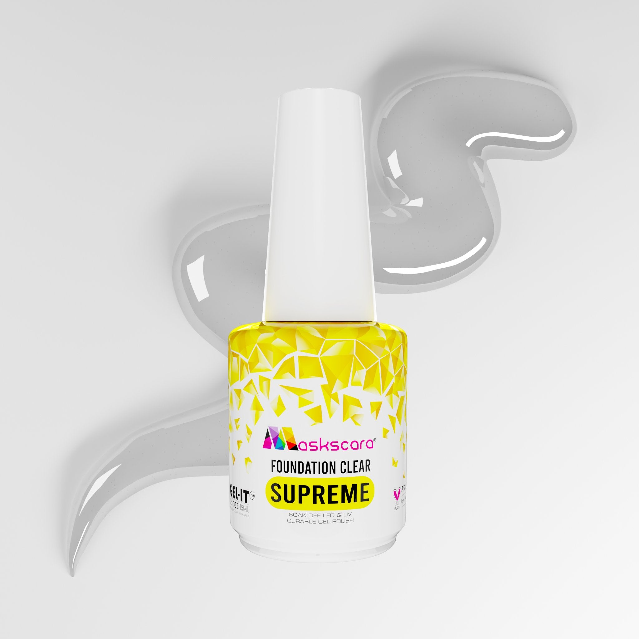<img scr = “Maskscara Supreme Nail Foundation - Clear.jpg” alt = “Clear Supreme Foundation Gel by the brand Maskscara”>