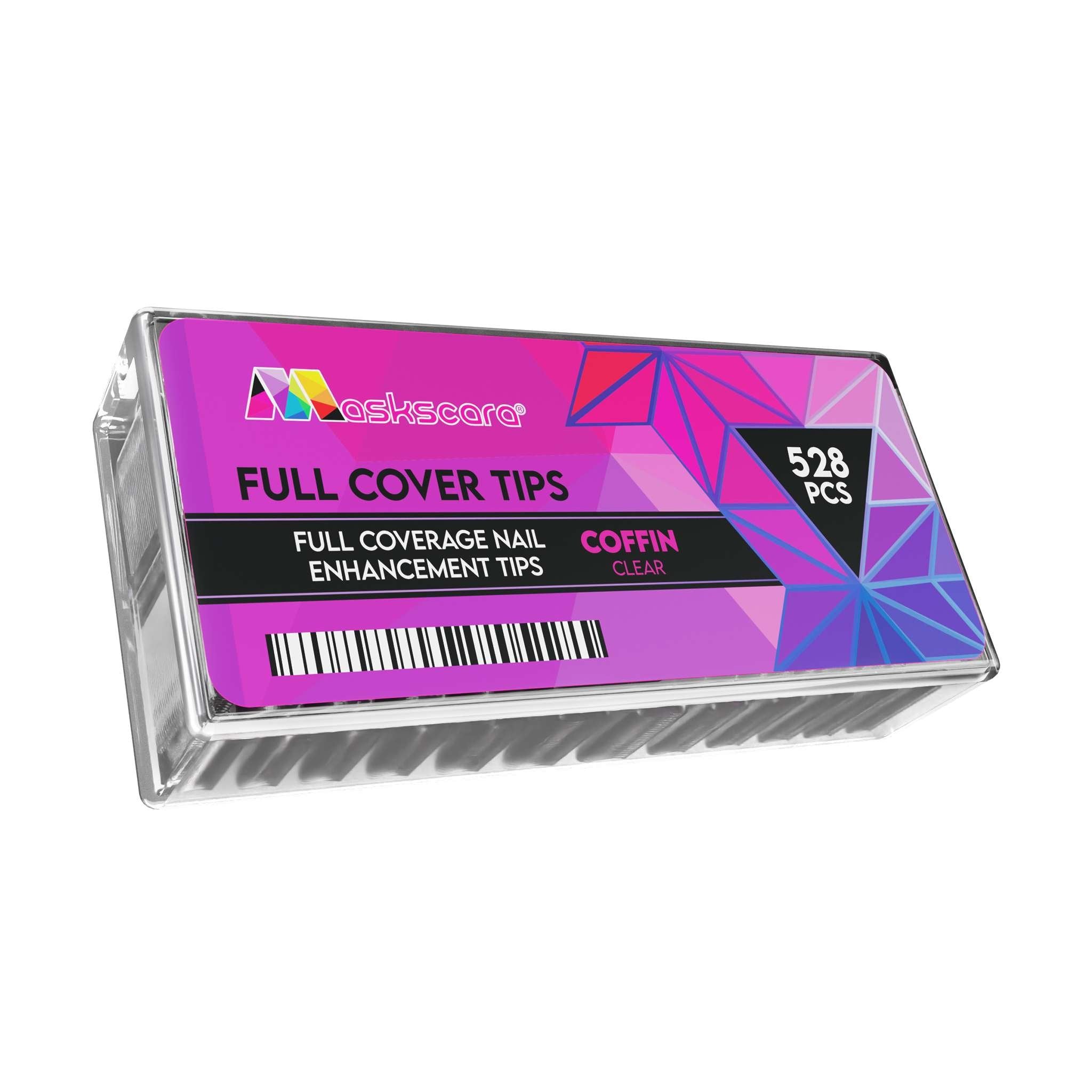 Full Cover Clear Coffin Long Tips