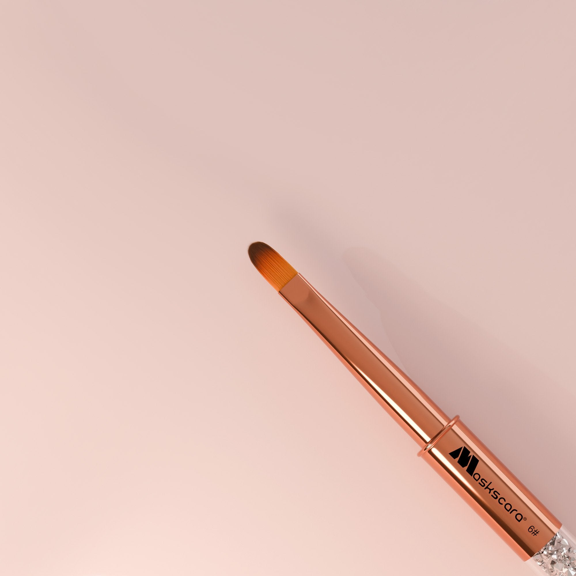 <img scr = “Maskscara Rose Gold no.6 Round Gel Brush.jpg” alt = “Size 6 Rose Gold round gel brush by the brand Maskscara”>