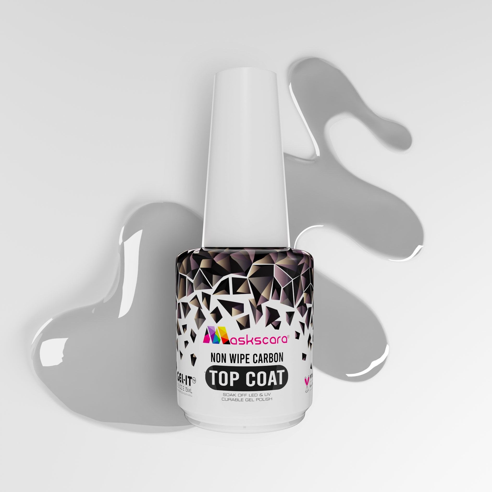 <img scr = “Maskscara Non Wipe Carbon Top Coat.jpg” alt = “Non Wipe Top Coat by the brand Maskscara”>