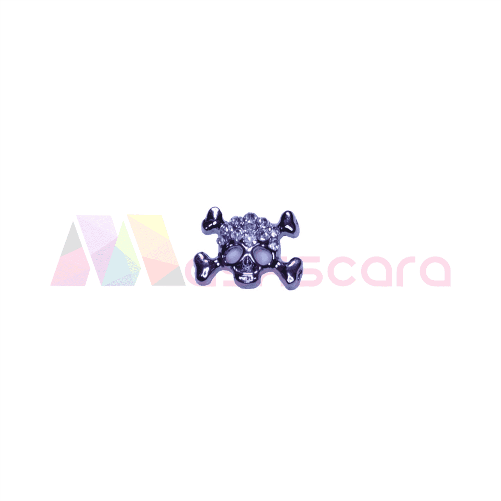 Gunmetal Skull & Crossbone Gems (5 Pcs) - Maskscara
