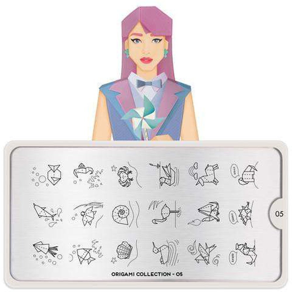 Moyou London Stamping Plate - Origami 05 - Maskscara