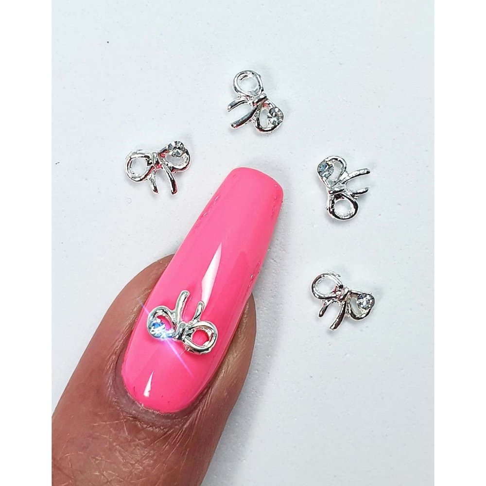 Small Silver Bow Gems (5 Pcs) - Maskscara
