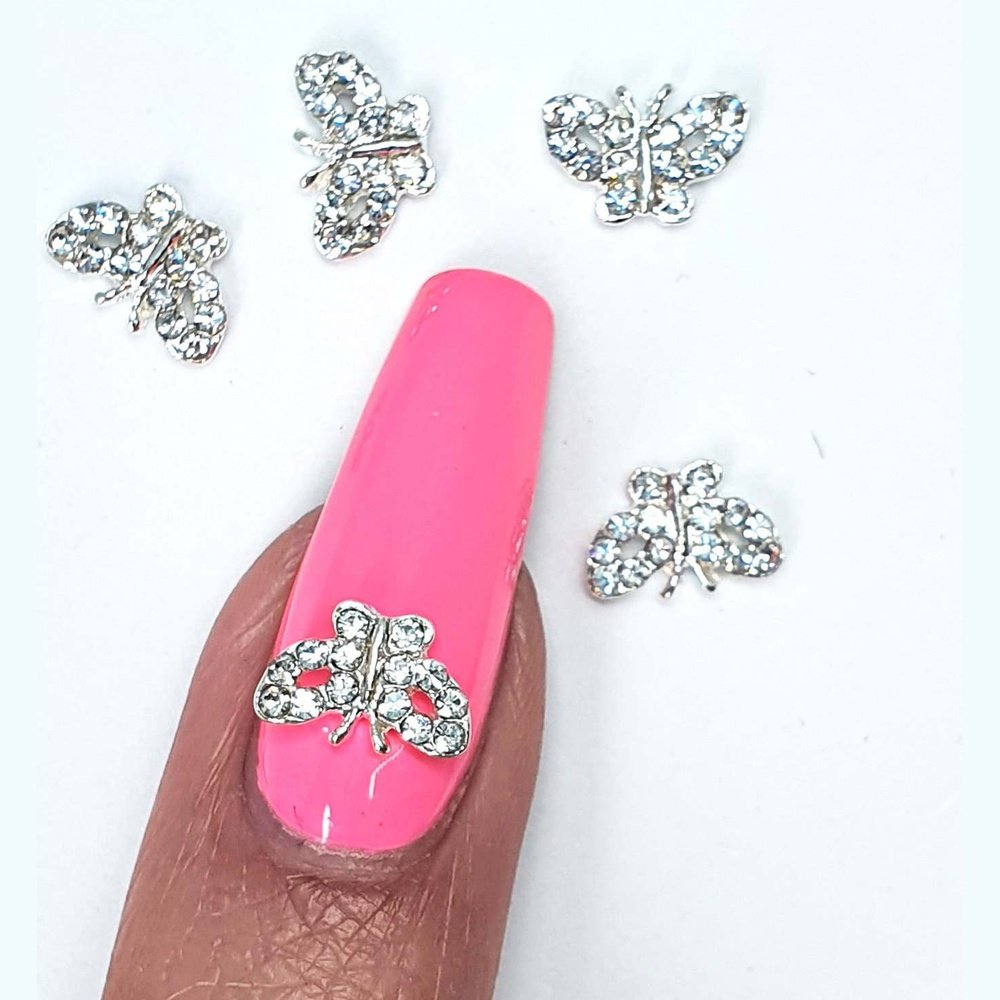 Silver Butterfly Gems (5 Pcs) - Maskscara