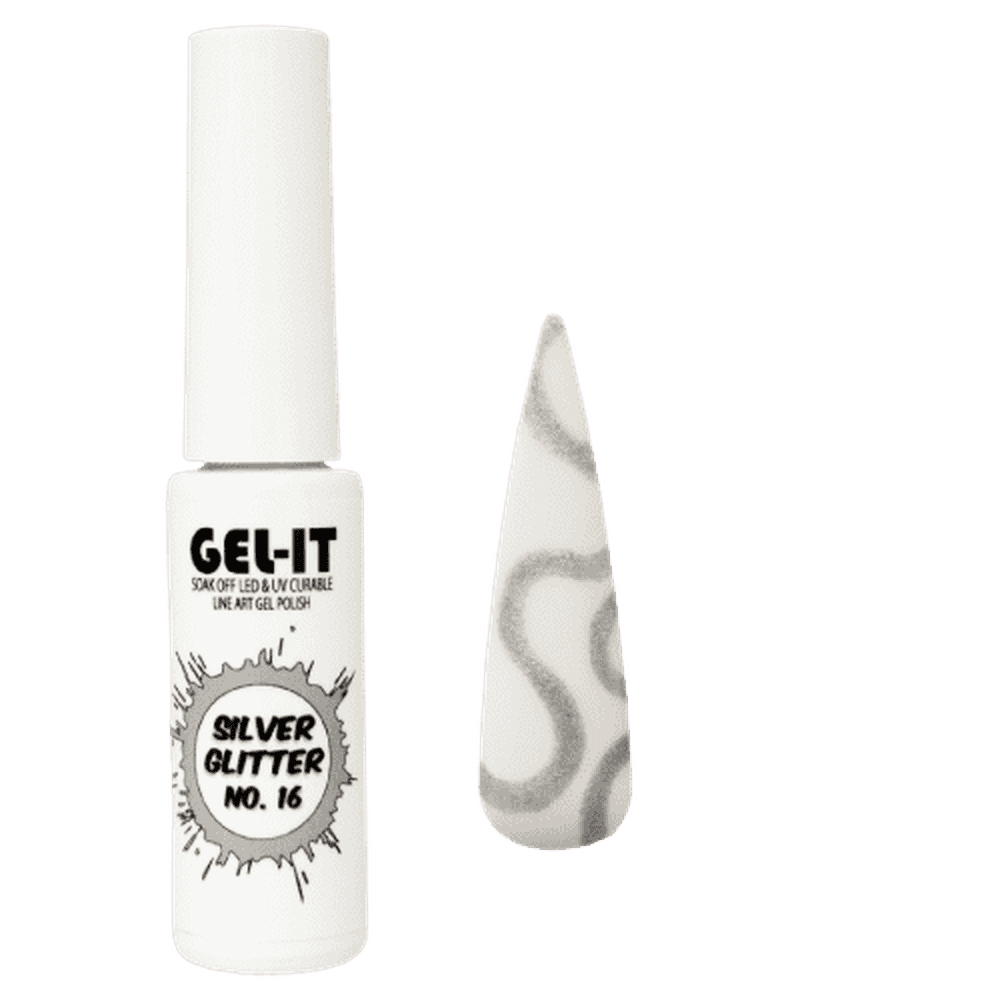 Line Art Gel 7ml - Silver Glitter - Maskscara