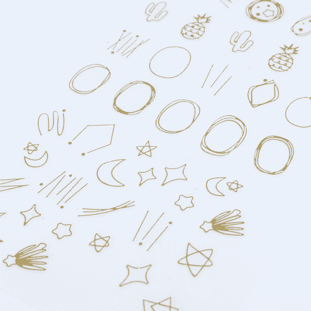 Nail Art Sticker - Gold Outline (MG190110-05) - Maskscara