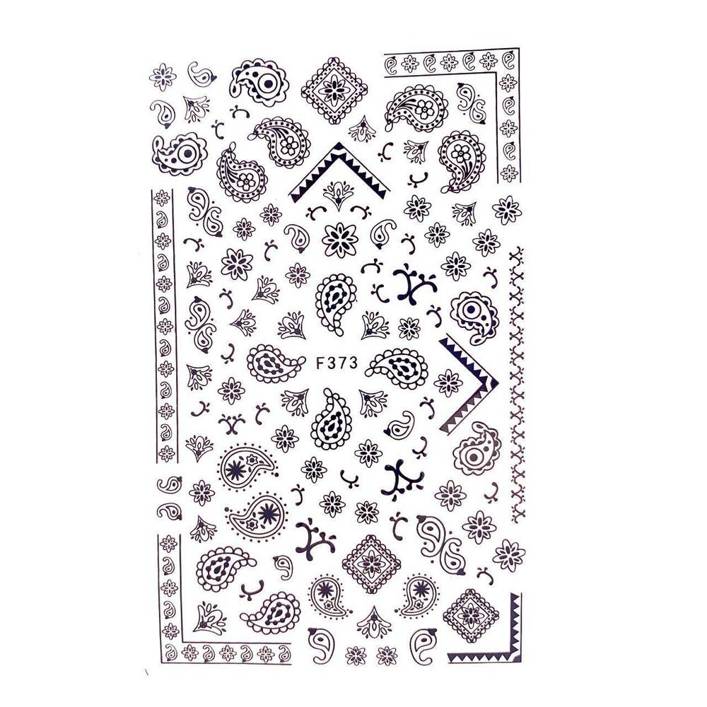 Nail Sticker - Paisley Black - Maskscara