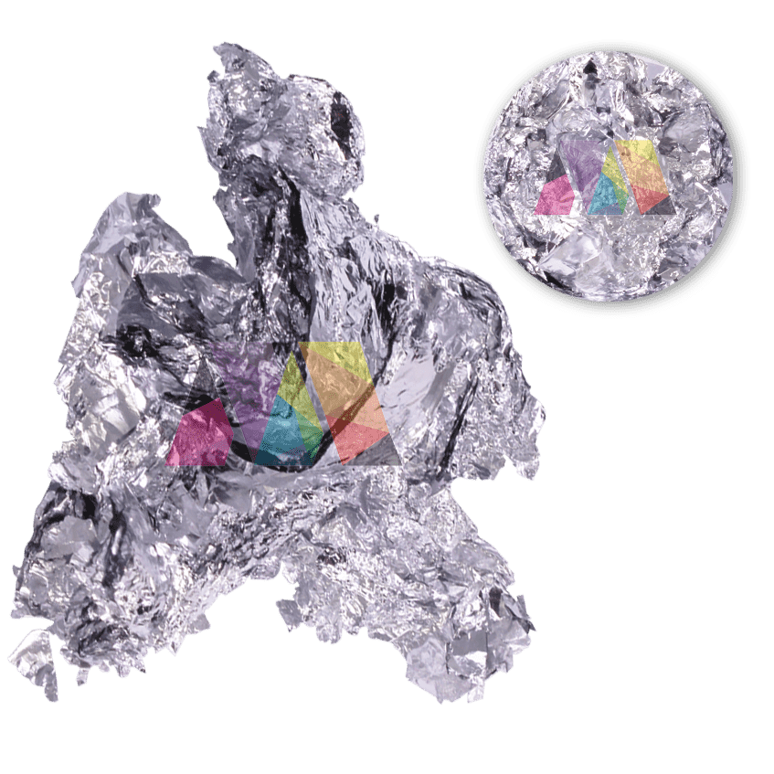 Nail Art Pot - Leaf - Silver (1 Pcs) - Maskscara