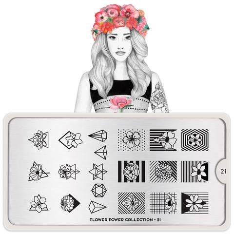 Moyou London Stamping Plate - Flower Power 21 - Maskscara