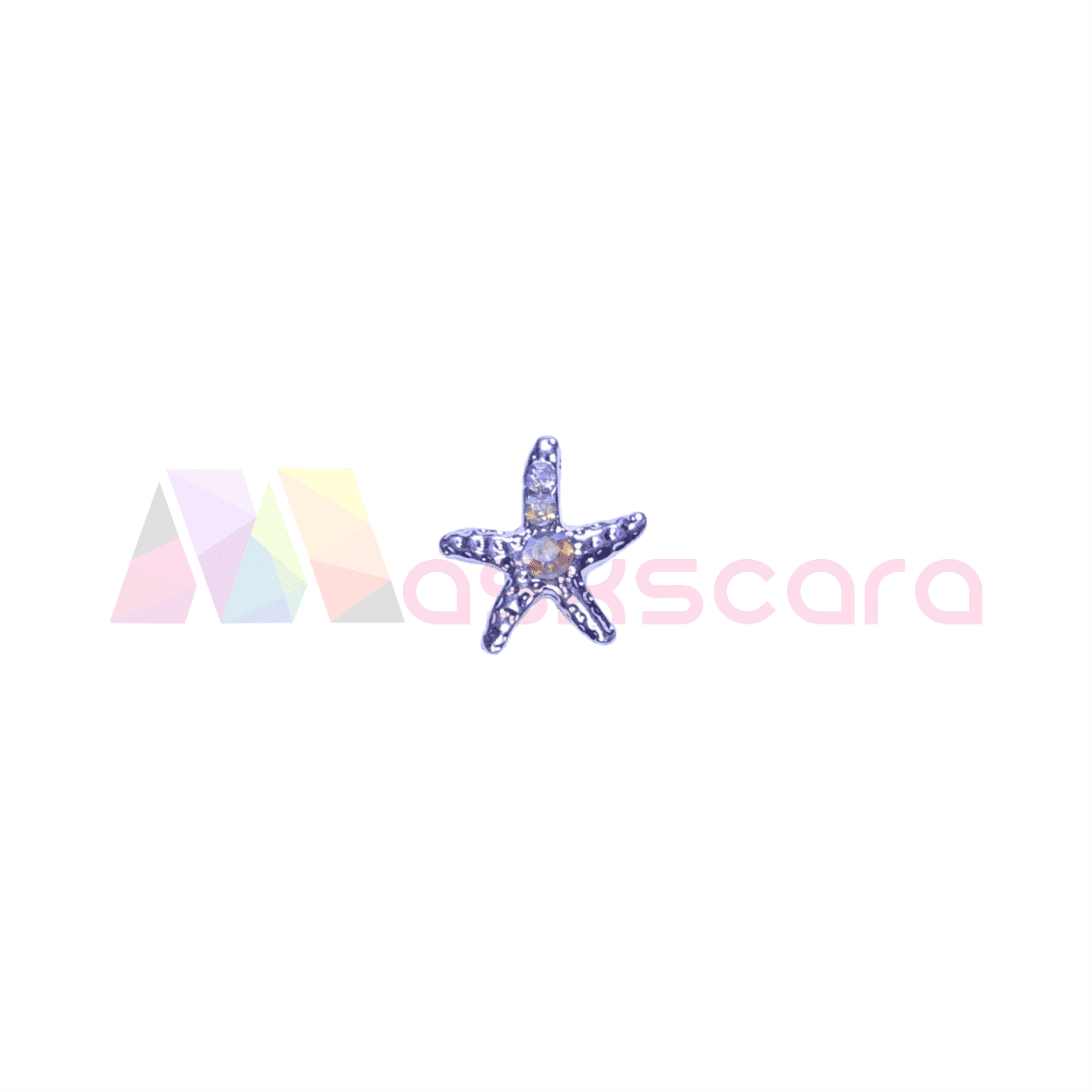 Silver Starfish with Rhinestone Gems (5 Pcs) - Maskscara