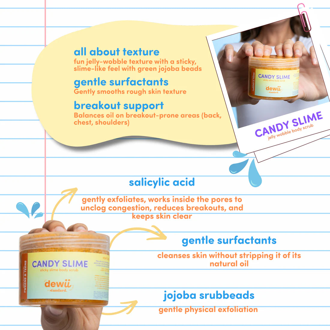 DEWII Candy Slime Body Scrub with Salicylic Acid