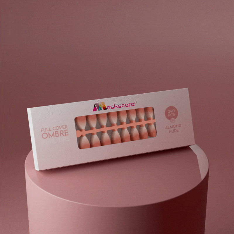 Full Cover Ombre Nail Tips - Almond Nude 3N