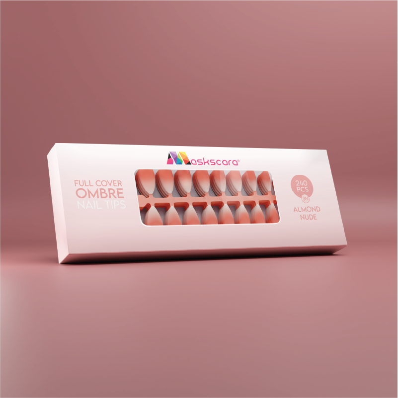 Full Cover Ombre Nail Tips - Almond Nude 3N