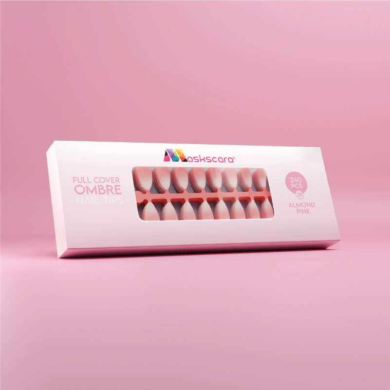 Full Cover Ombre Nail Tips - Almond Pink 3P