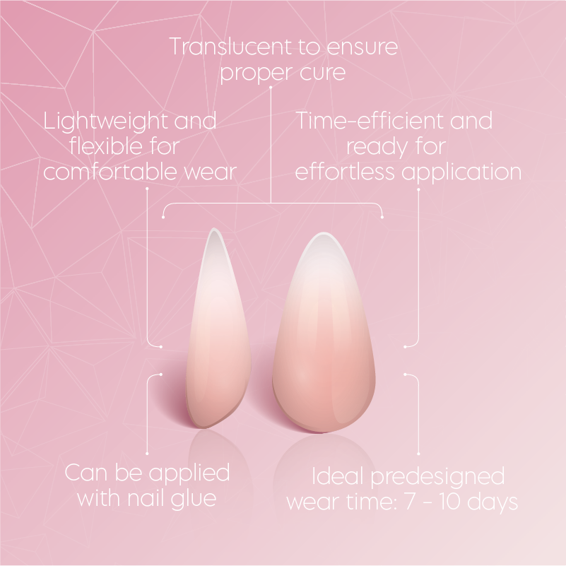 Full Cover Ombre Nail Tips - Almond Pink 3P