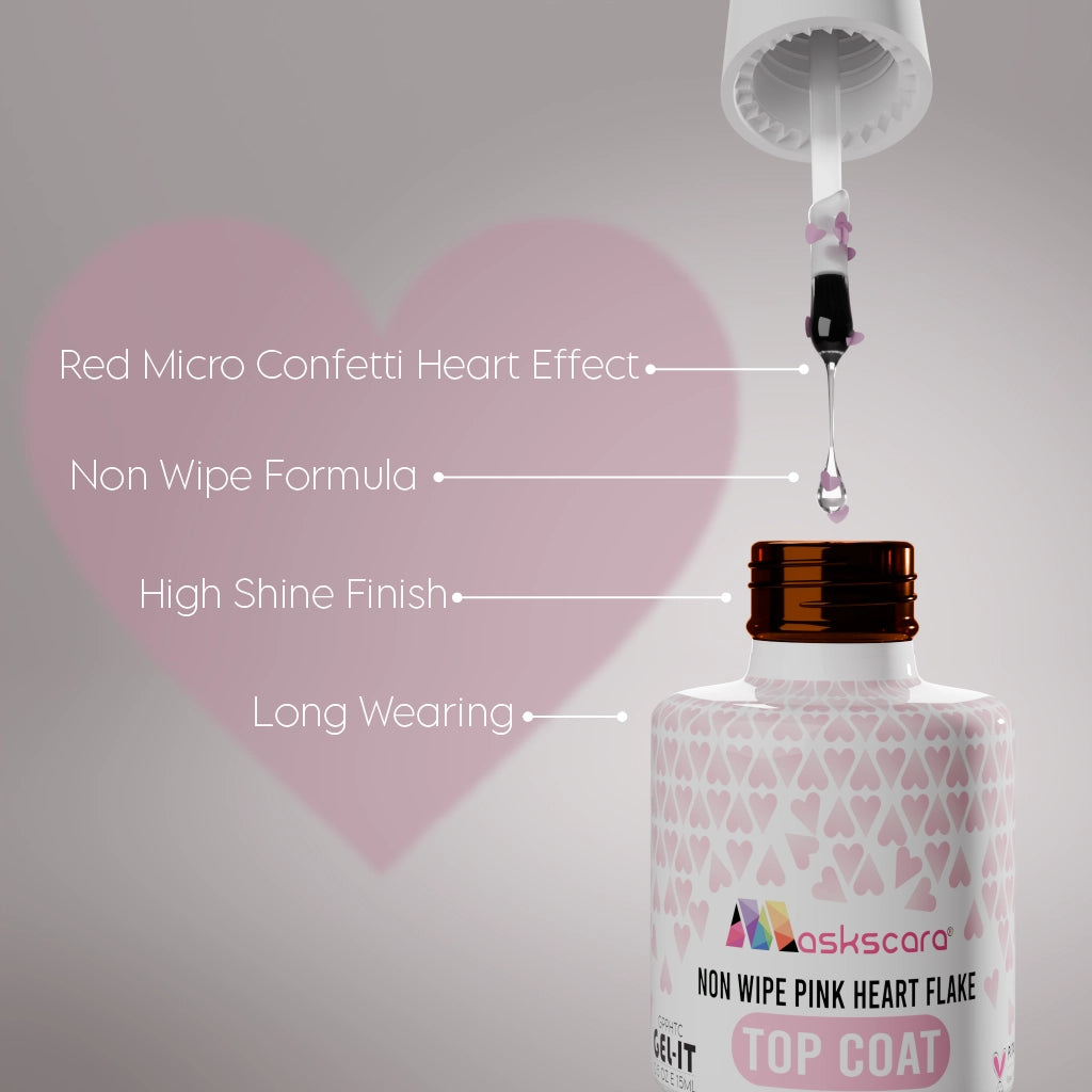 Non-Wipe Top Coat - Pink Hearts