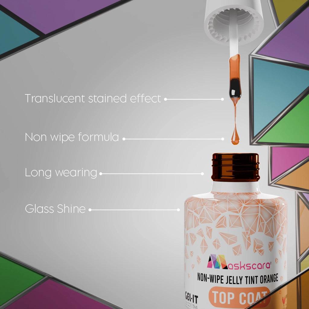 Non Wipe Top Coat - Orange Jelly Tint - 15ml