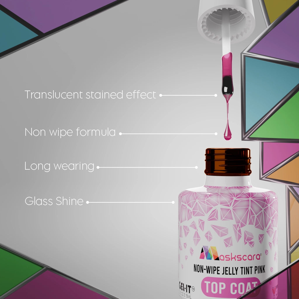 Non Wipe Top Coat - Pink Jelly Tint - 15ml