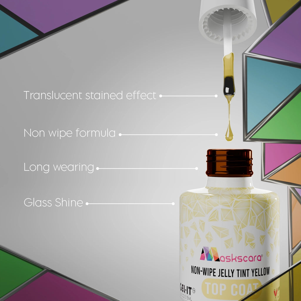 Non Wipe Top Coat - Yellow Jelly Tint - 15ml