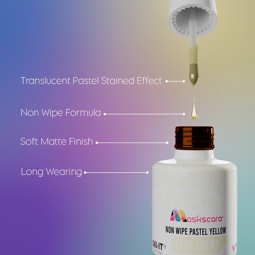 Non-Wipe Pastel Topcoat - Yellow - 15ml