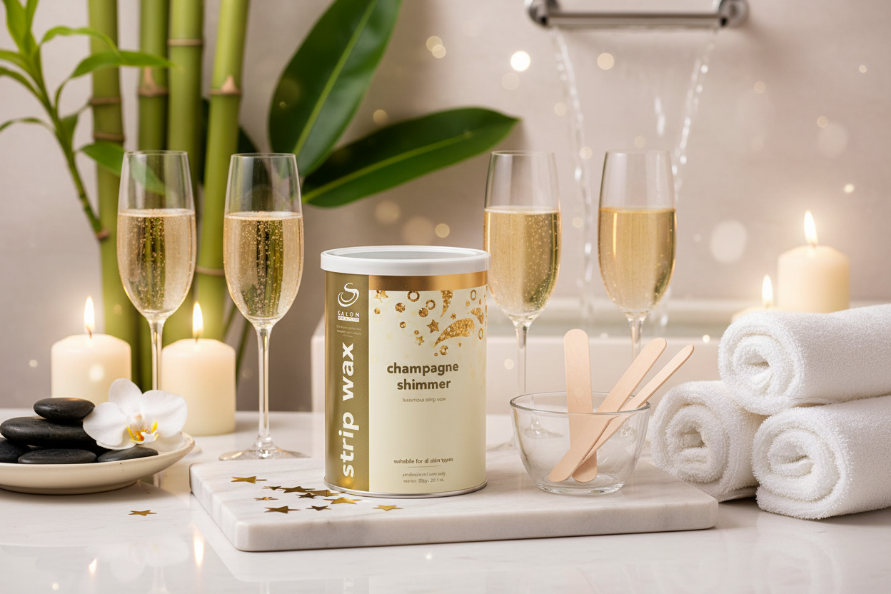 Champagne Shimmer Strip Wax Tin Luxury Spa