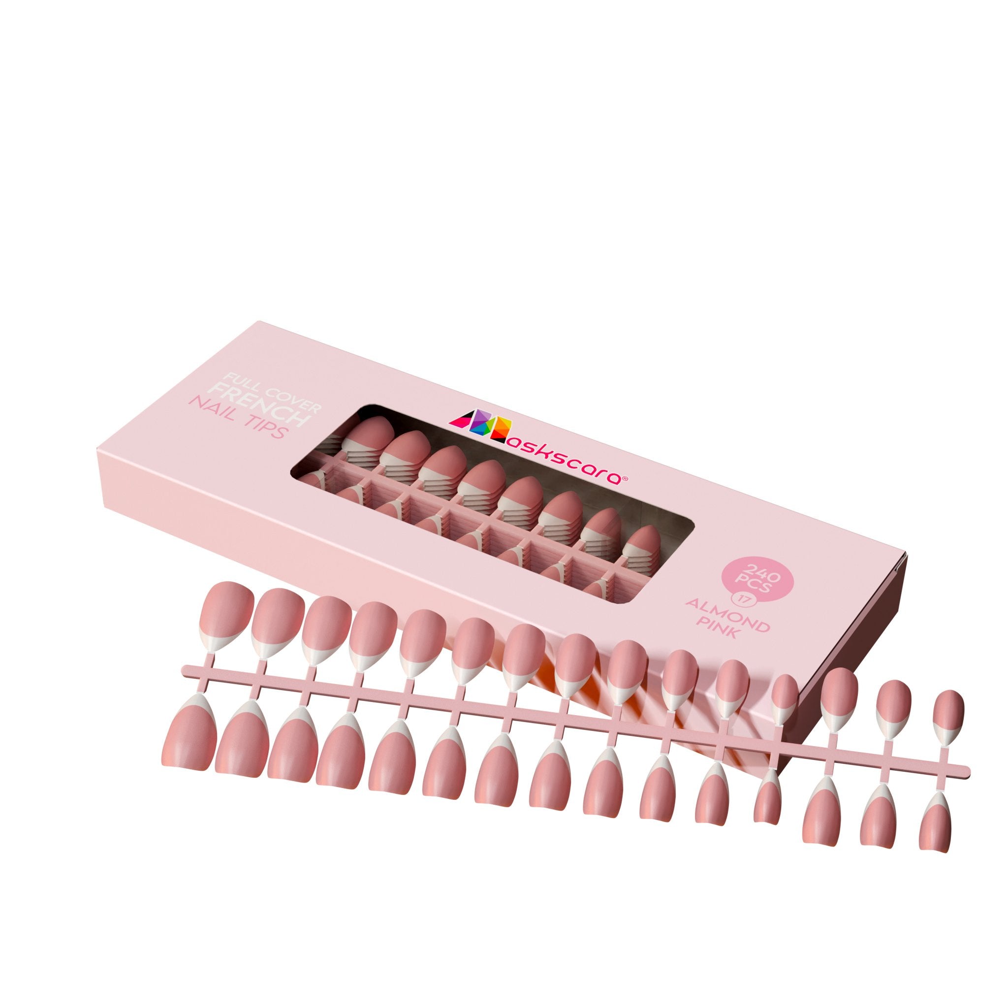 Full Cover French - Almond Pink Tips (17) - Maskscara