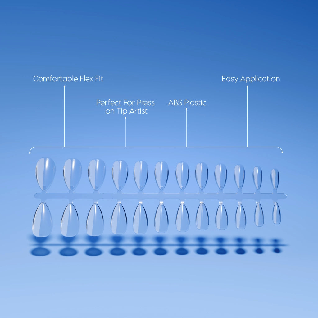 Full Cover Clear Almond Medium Tips