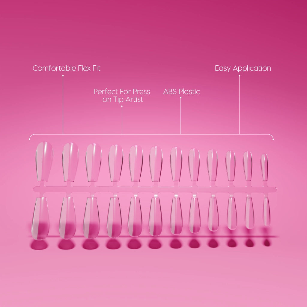 Full Cover Clear Coffin Long Tips