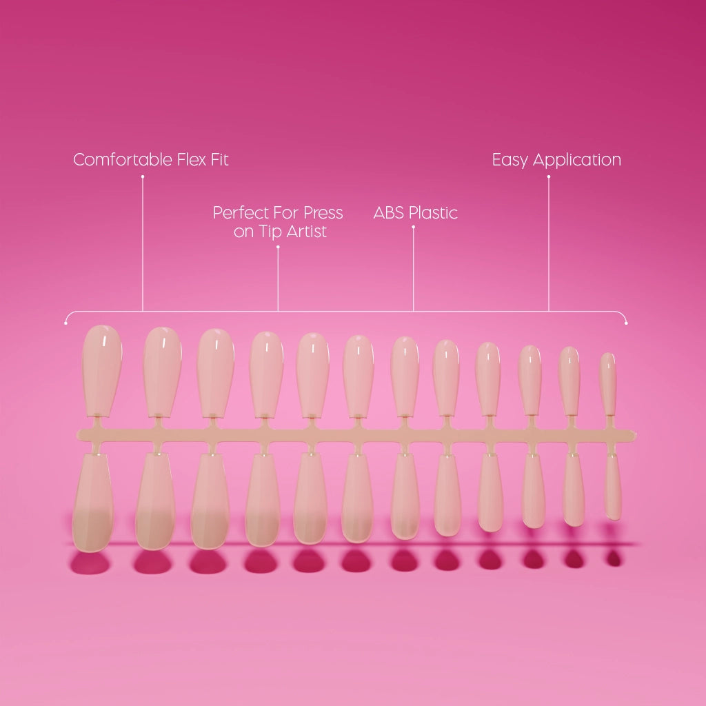 Full Cover Natural Coffin Long Tips