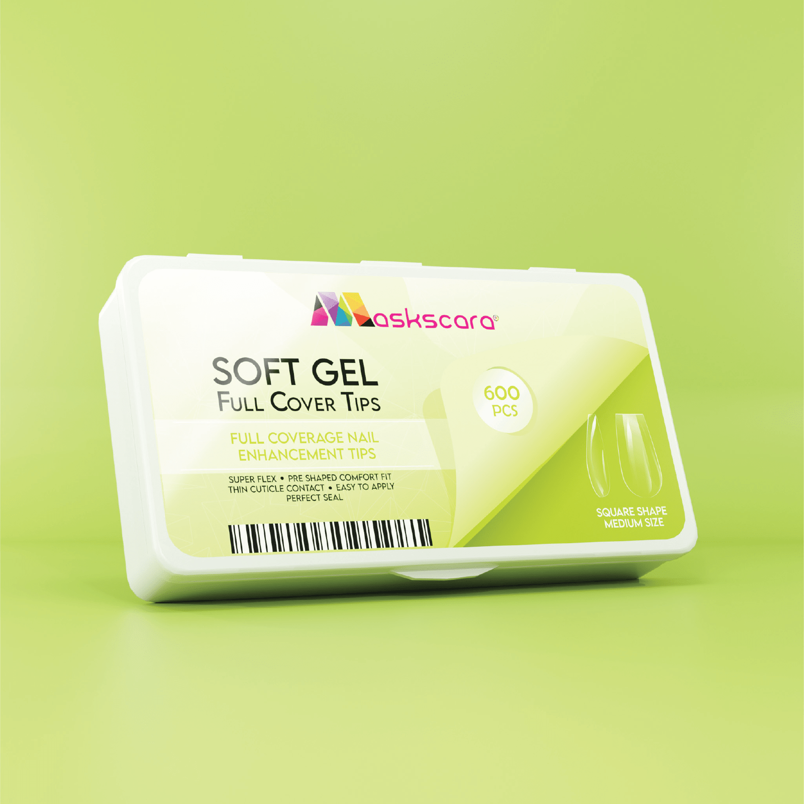 Soft Gel Tips - Full Cover (Square Medium) - Maskscara