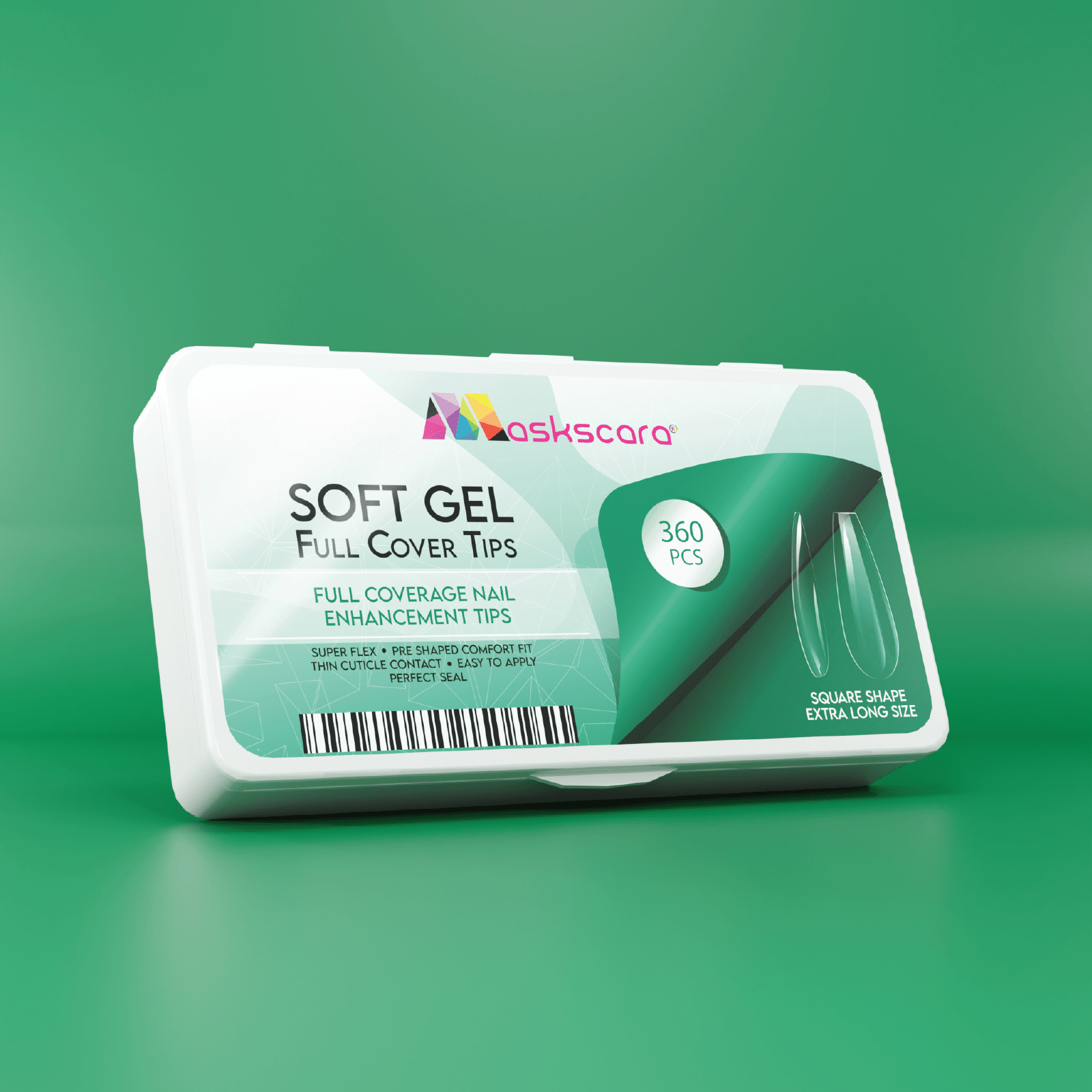 Soft Gel Tips - Full Cover (Square Extra Long) - Maskscara