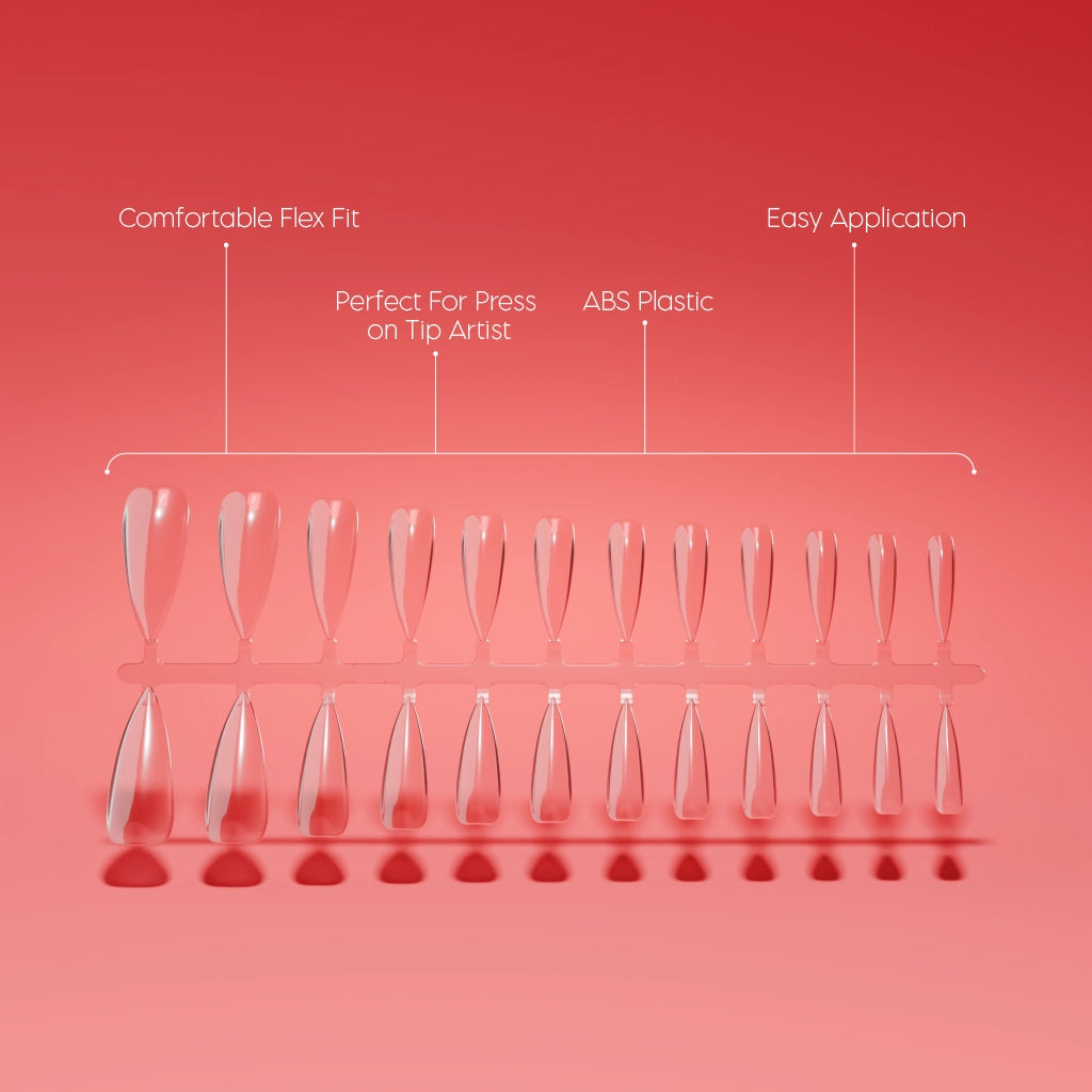 Full Cover Clear Stiletto Long Tips