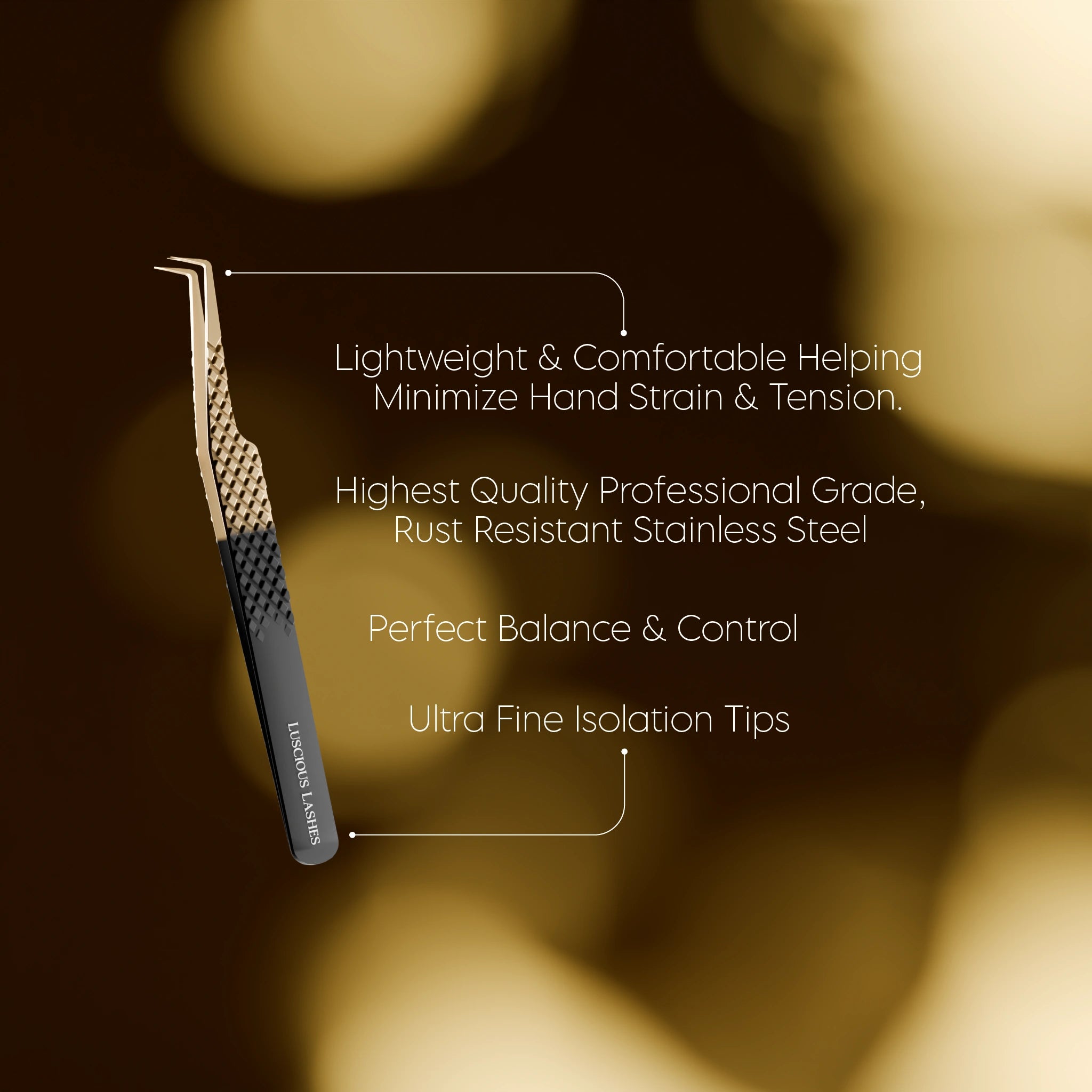 Luscious Lashes Volume Gold Tip Tweezer Fine