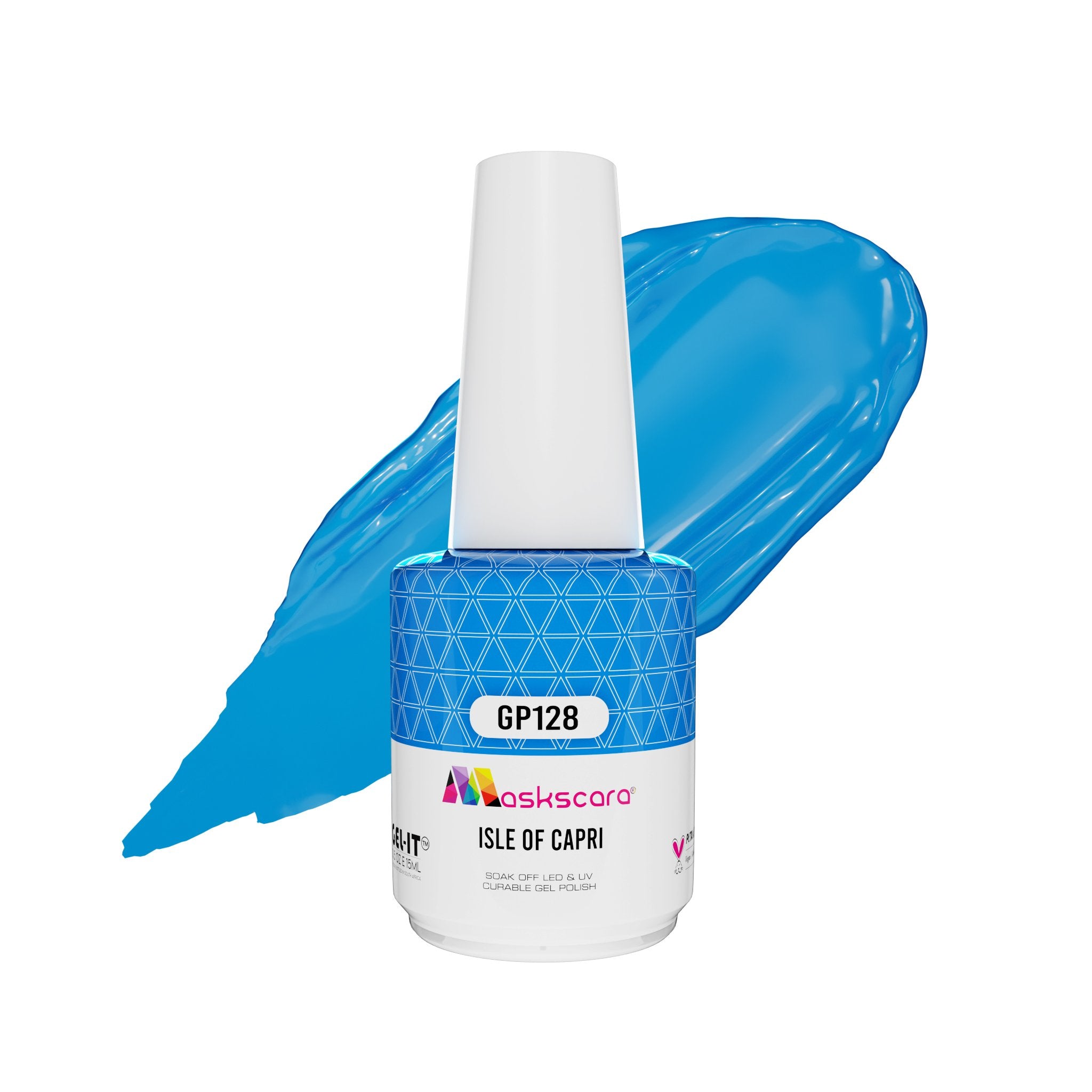 <img scr = “ GP128 Isle Of Capri.jpeg” alt = “True Blue gel polish colour by the brand Maskscara”>