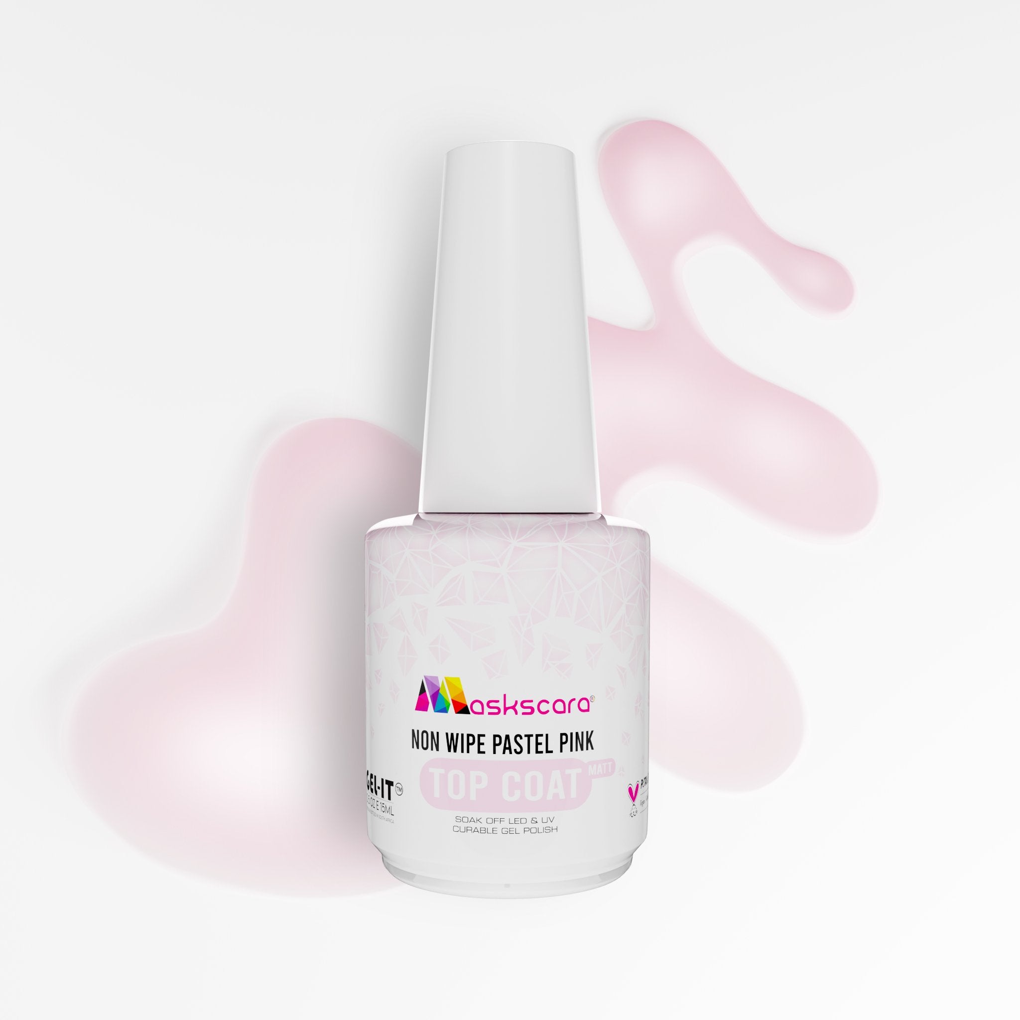 Non-Wipe Pastel Topcoat - Pink - 15ml