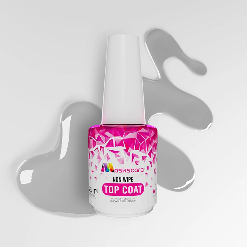 <img src="Non-wipe-top-coat.webp" alt="alt=Non wipe clear top coat for gel polish nails." />