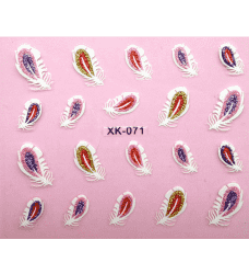 Nail Art Sticker - Colour Feathers (STXK071) - Maskscara