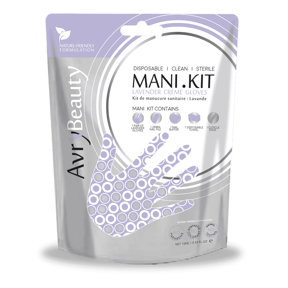 All-In-One Disposable MANI Kit with Lavender Gloves - Maskscara