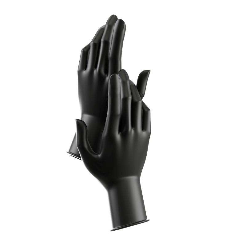 Nitrile Gloves - Black Medium - Maskscara