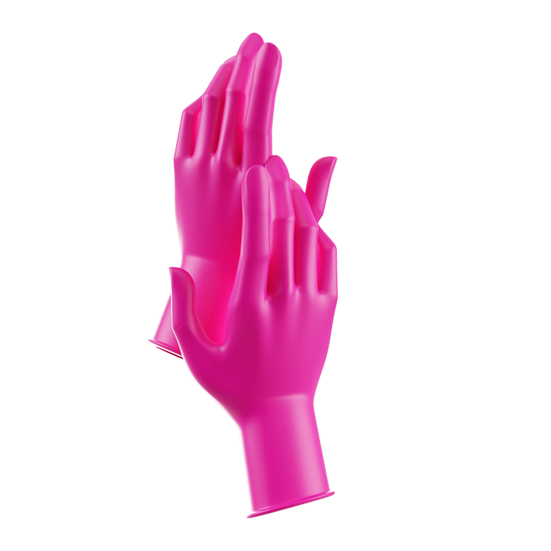 Nitrile Gloves - Pink Medium - Maskscara