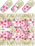 Pink White Rose & Gold Lace Water Transfer - 019P - Maskscara